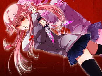 Yuno Gasai, cute, girl, anime, pretty HD wallpaper