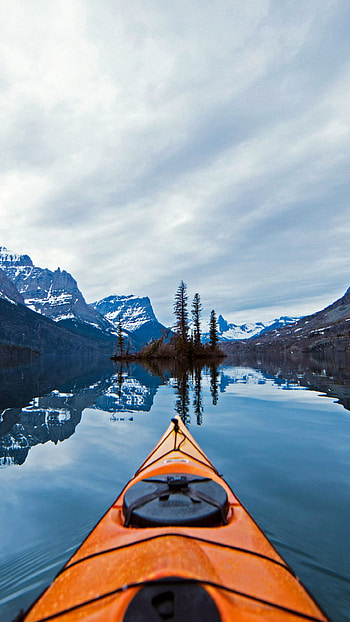Glacier National Park, Kayaking HD phone wallpaper
