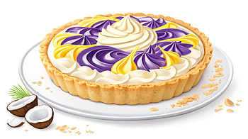 Delicious Coconut Cream Pie - Ultra, coconut cream pie, cake, dessert, coconut, purple HD wallpaper