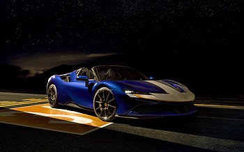 2021, Ferrari SF90 Spider Assetto Fiorano, F173A, blue sports coupe, blue SF90 Spider, Italian supercars, Ferrari HD wallpaper