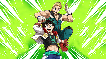 Izuku Midoriya and Mirio Togata, kuroshinki, muscle, my hero academia, boku no hero academia HD wallpaper