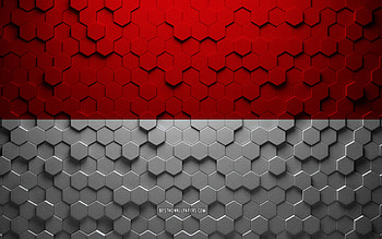 Flag of Salzburg, honeycomb art, Salzburg hexagons flag, Salzburg, 3d hexagons art, Salzburg flag HD wallpaper