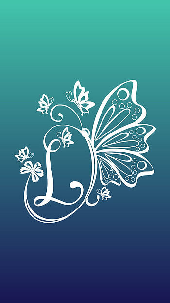 Butterfly L, letter HD phone wallpaper