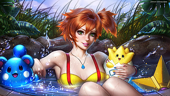 Misty, pokémon, anime, art HD wallpaper