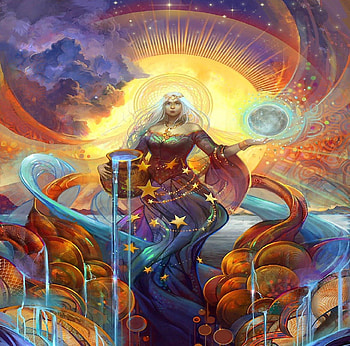 Sorceress, colorful, wishes, colors, peaceful, stars, magician, beauty, magical, amazing, water, sun, female, magic, girl, beautiful, time, peacefulstars, pretty, heaven, splendor, universum HD wallpaper