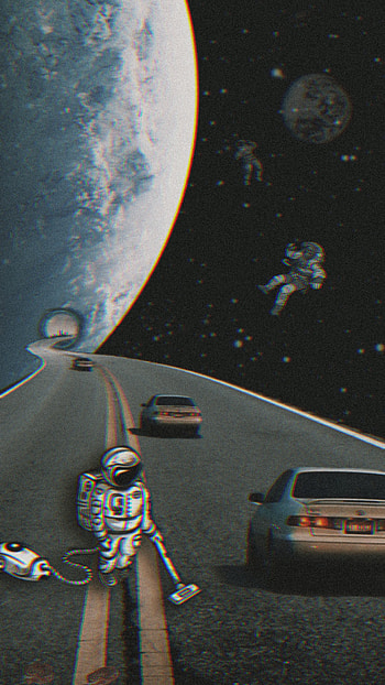 Vintage space, aesthetic HD phone wallpaper