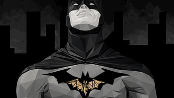 Batman Low Poly , batman, artwork, digital-art, superheroes, monochrome HD wallpaper