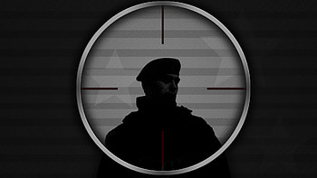 The Sniper, black, dictator, sniper, assasin, rifle, white, bullet, grey, color, colour, sniped, assassination, target, scoped, star, scope, gray, red, assassin HD wallpaper