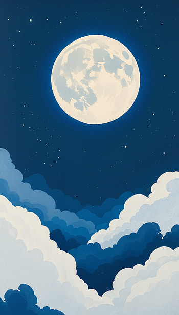 Moonlit Sky: A Serene , moon, Night Sky, cloud, Stars HD phone wallpaper