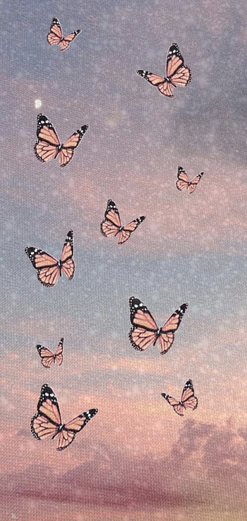 Butterflies, aesthetic, sky, pink, sparkles, blue, butterfly, glitter HD phone wallpaper
