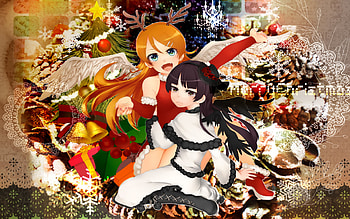 Ore no Imouto ga Konnani Kawaii Wake ga Nai, aragaki, ornaments, cute, kousaka, kirino, xmas, ayase, merry, christmas, oreimo HD wallpaper