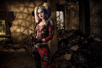 Harley Quinn From Comics Cosplay, harley-quinn, superheroes, graphy, cosplay, deviantart HD wallpaper