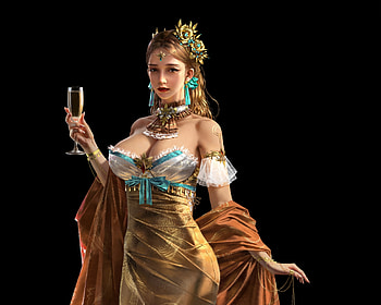 Princess, jewel, black, frumusete, fantasy, girl, tangdi HD wallpaper