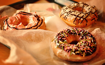 Tasty donuts, Decadent indulgence, Irresistible treat, Fluffy texture HD wallpaper