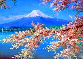★Sukura Blooming★, spring, actattractions in dreams, scenery, drawings, volcano, mountains, stunning, paintings, beautiful, seasons, Fuji, summer, landscapes, Japan, blooming, Sakura, nature, flowers, blooms, cherry blossoms HD wallpaper
