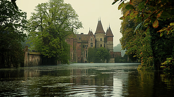 Flooded Castle - Enchanting Waterside Fortress Background, castle, flood HD wallpaper