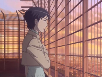 Saya, night, lovley, beauty, nice, fence, bloodplus, female, otonashi, sweet, scene, otonashi saya, girl, beautiful, anime girl, saya otonashi, anime, pretty, blood plus, evening HD wallpaper