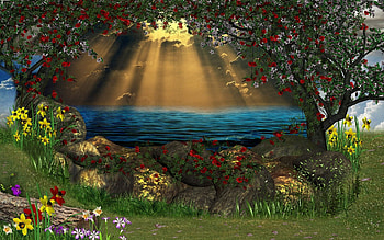 of nature, mist, flowers, 3d HD wallpaper