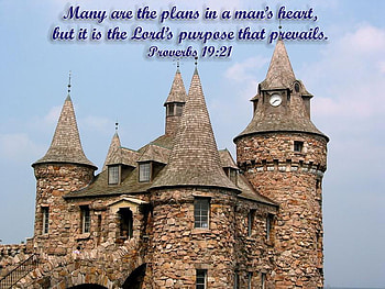His Purpose Prevails, scripture, christian, verse, castle HD wallpaper