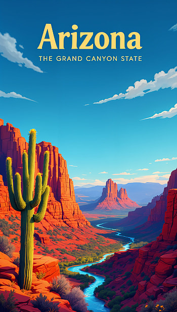 Arizona – Stunning Grand Canyon Desert View, Arizona, desert landscape, cactus, river HD phone wallpaper
