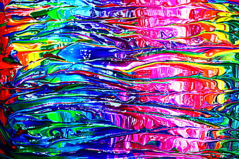 Colorful and abstract paint texture with vibrant rainbow hues. HD wallpaper