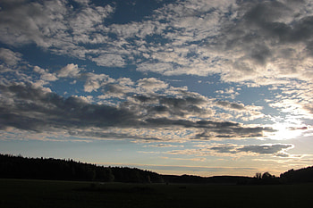 ~One ordinary day~, blue, clouds, sky, sun, sunset, evening HD wallpaper