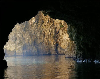 Tunnel of Love or Not, sea, rocks, dark, cliffs, cave, water, calm, ocean, stunning HD wallpaper