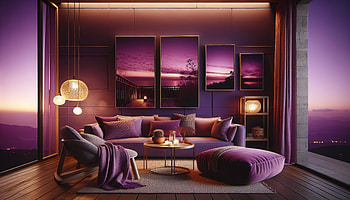 Purple Sunset Aesthetic - Living Room, purple aesthetic, interior design HD wallpaper