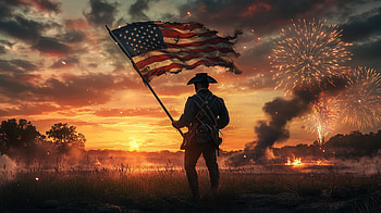 4th of July : Soldier with American Flag on Independence Day Battlefield, 4th Of July, Independence Day, war, soldier, american flag HD wallpaper