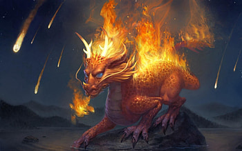 Water, Fantasy, Fire, Rock, Stone, Dragon HD wallpaper