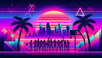 Cleveland Cavaliers Retro Neon, Cleveland Cavaliers, basketball, retro, cityscape HD wallpaper