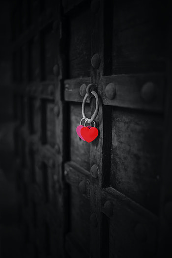 Two Hearts, door, tints_and_shades HD phone wallpaper