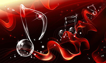 Musical Note, Musical, digital, abstract, red, bubbles HD wallpaper