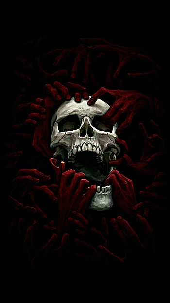 . Black, Skull, Red, Bone, Darkness, Mouth HD phone wallpaper