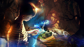 Book Imagination, creative, graphics, book HD wallpaper