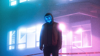 Mask Guy Still Of The Night, mask, neon, graphy HD wallpaper