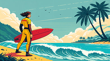 Surf's Up: Stunning Ultra for Surfing Enthusiasts, surfer, surfing, beach, ocean, palm tree HD wallpaper