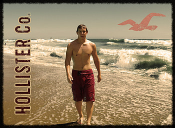 Hollister Model, clothing brand, model, graphy, hot, male, hollister, beach HD wallpaper