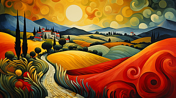 Vibrant Expressionist Landscape, landscape, artistic, Expressionism HD wallpaper