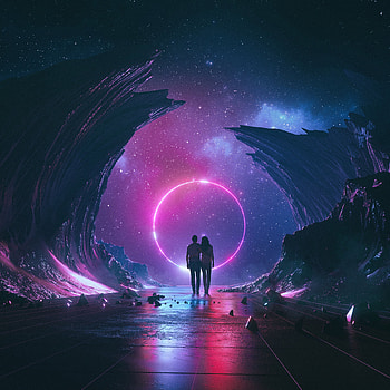 Love, Art, Universe, Couple, Pair, Starry Sky, Embrace HD phone wallpaper