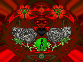Black Rose, eye candy, abstract, 3d, fractal, collage HD wallpaper