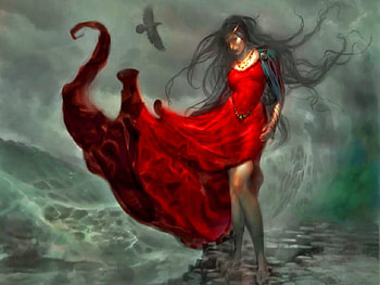 Tides of Emotion, women, magic, fantasy, dark HD wallpaper