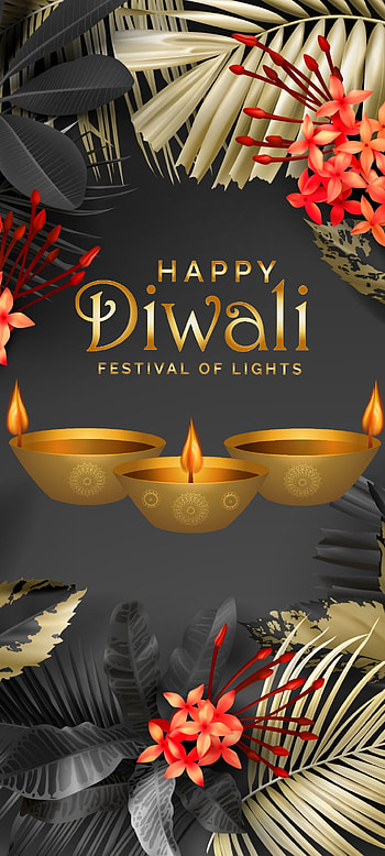 Happy Diwali Festival, orange, flowers, premium, Lights, light HD phone wallpaper
