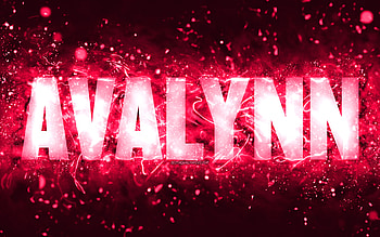 Happy Birtay Avalynn, , pink neon lights, Avalynn name, creative, Avalynn Happy Birtay, Avalynn Birtay, popular american female names, with Avalynn name, Avalynn HD wallpaper