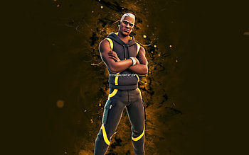 Syncopator, , brown neon lights, Fortnite Battle Royale, Fortnite characters, Syncopator Skin, Fortnite, Syncopator Fortnite HD wallpaper