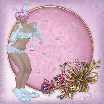 Am I late, holidays, other, cute, girl, lace, bunny, butterflies, watch, abstract, flowers, late, easter HD wallpaper