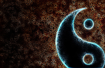 Yin Yang, blue, patter, on background, course HD wallpaper