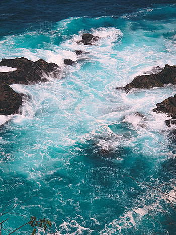 Nature, Stones, Sea, Waves, Rocks, Foam HD phone wallpaper
