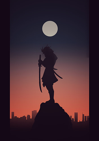 SAMURAI, atmosphere, sky, black , dark , retro, evening HD phone wallpaper