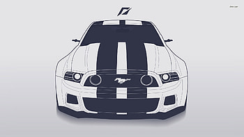 Ford Mustang Vector, ford-mustang, cars, vector, artist, minimalism HD wallpaper